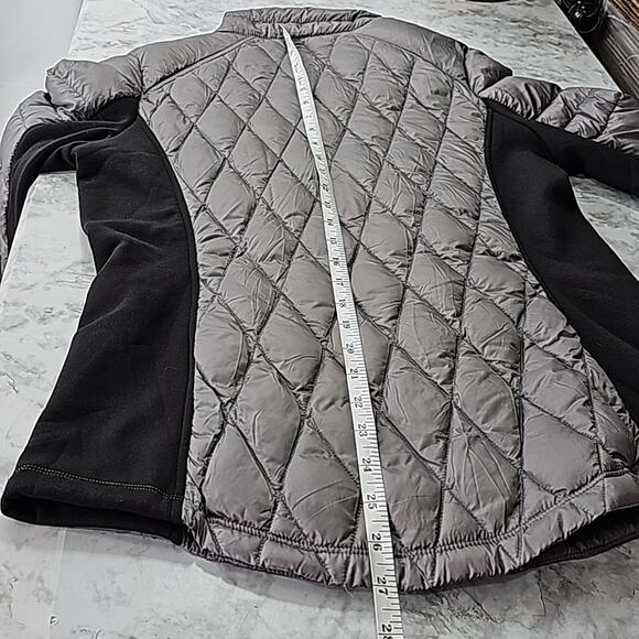 32 Degrees Heat Womens Sz S Gray and Black Down Fill Full Zip Puffer Jacket - Picture 10 of 12